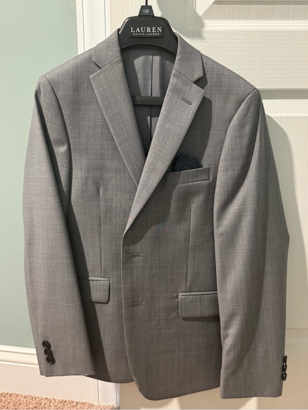 Lauren Ralph Lauren Boys 12 Gray Two-Button Blazer